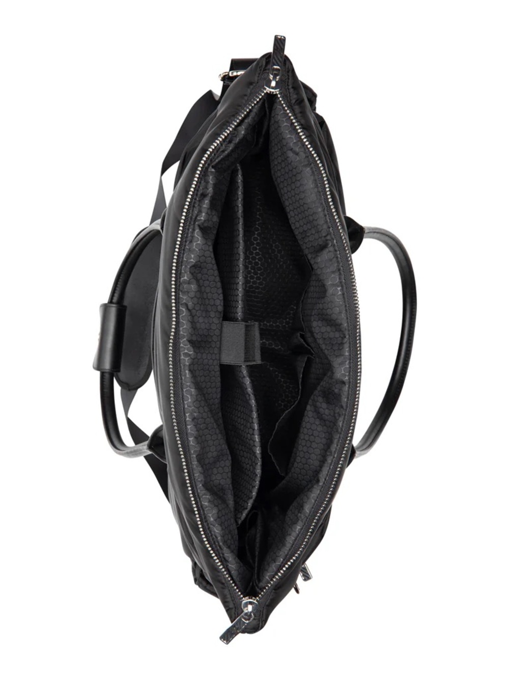 New Padded iPack Puffy Black Tote with Top Handles, Great for Travel, work, gym - Picture 5 of 7